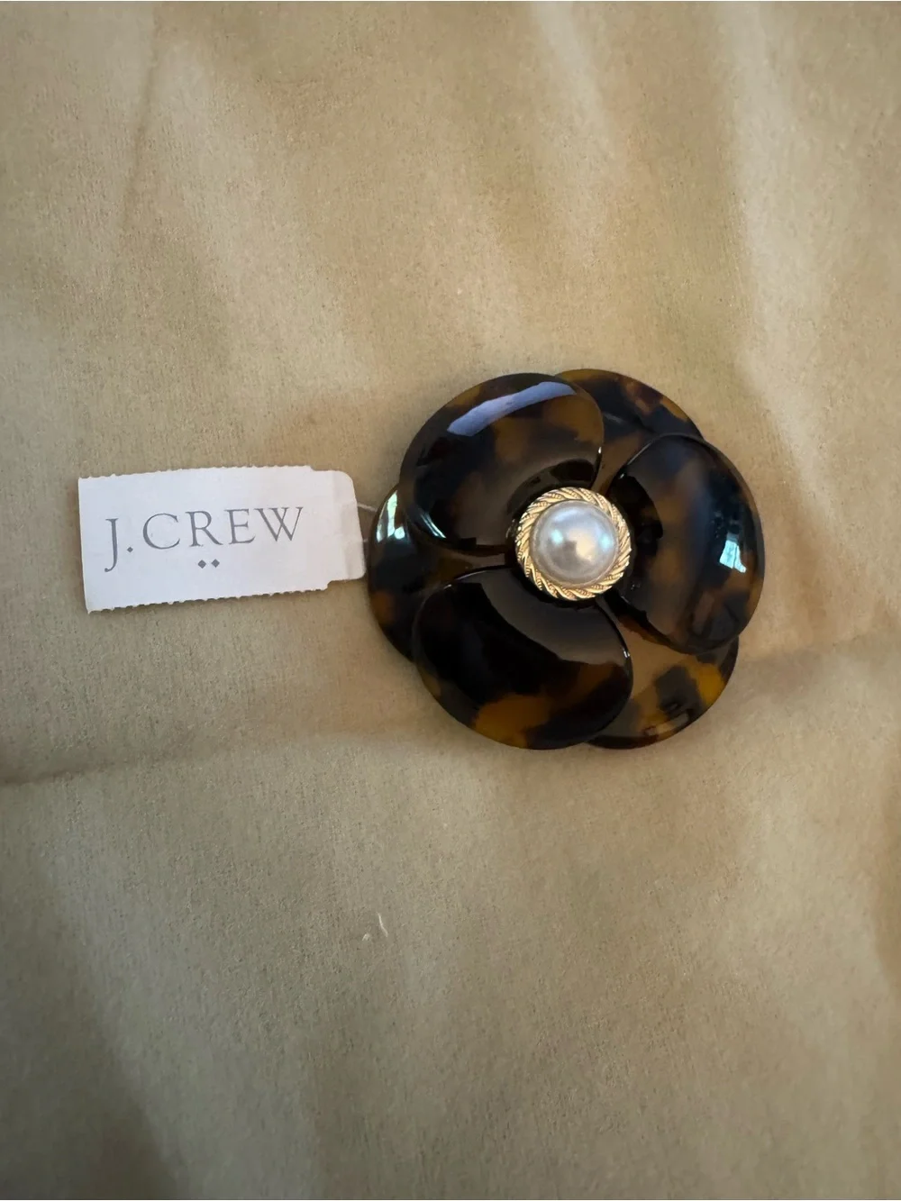 NWT! J. Crew Tortoise Pearl Flower Barrette